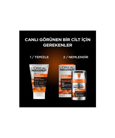L'Oreal Paris Men Expert Hydra Energetic Wake Up Boost Face Wash Gel 100ml - Buy Online on GoSupps.com