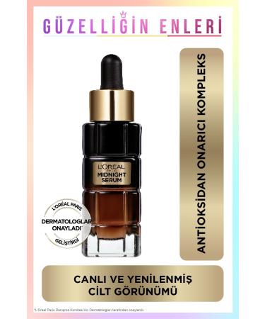 L'Oreal Paris Midnight Skin Renewal & Bright Skin Appearance Moisturizing Effective Serum 30 Ml