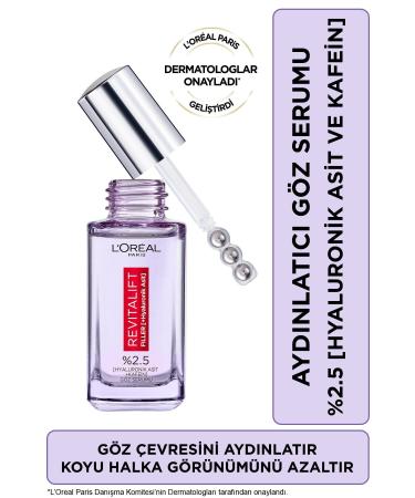 L'Oreal Paris Revitalift Filler Eye Serum Brightening the Eye Contour Reducing the Appearance of Dark Circles 20ml PR