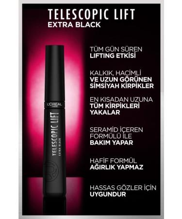 L'Oreal Paris Telescopic Lift Extra Black Mascara Long and Volume - Buy Online on GoSupps.com