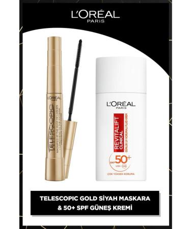 L'Oreal Paris Telescopic Mascara & Revitalift Clinical SPF 50 Daily High UV Protection Facial Sun Cream 50ml