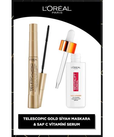 L'Oreal Paris Telescopic Mascara & Revitalift Clinical 12% Pure Vitamin C Brightening Anti-Pore Serum 30ml