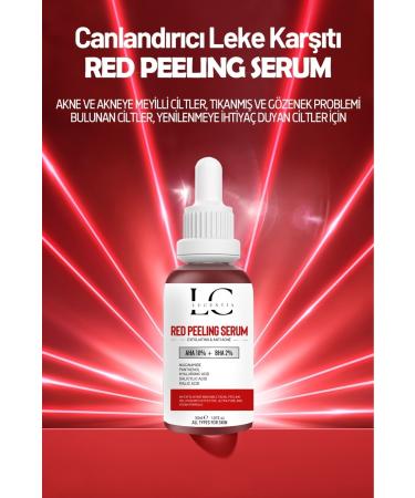 LUCENTIA Barrier Repair & Powerful AntioxidantAHA + %2 BHA Facial Peeling Renewing Red 30 ml