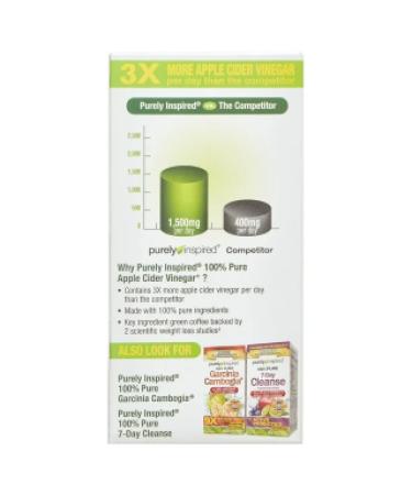 Purely Inspired Apple Cider Vinegar+ | 100 Easy-Swallow Veggie Tablets for Digestive Health - Buy Online on GoSupps.com