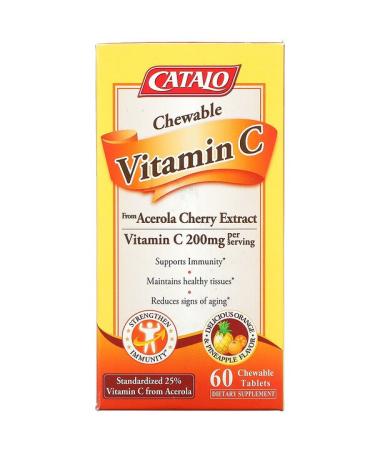 Catalo Naturals Chewable Vitamin C Orange Pineapple 200 mg 60 Chewable Tablets