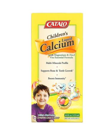 Catalo Naturals Children's Liquid Calcium with Magnesium & Zinc Peach and Mango 16 fl oz (474 ml)