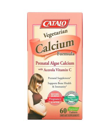 Catalo Naturals Vegetarian Calcium Formula Prenatal Algae Calcium 60 Vegetarian Tablets