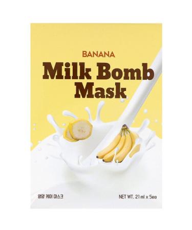 G9skin Banana Milk Bomb Beauty Mask 5 Sheets 21 ml Each