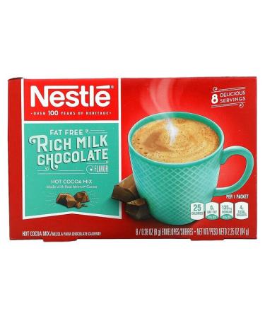 Nestle Hot Cocoa Mix Fat Free Rich Milk Chocolate 8 Envelopes 0.28 oz (8 g) Each