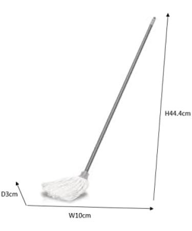 Addis Cotton Mop with 3-Piece Handle - White & Metallic-Grey | Premium Quality - Buy Online on GoSupps.com