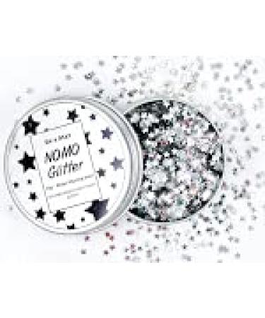 1/3oz! Silver Stars Plant-Based Biodegradable Vegan Cosmetic Glitter for Face  Body  Craft & Nails (10g) (Silver Stars  10g!) Silver Stars 0.35 Ounce (Pack of 1)