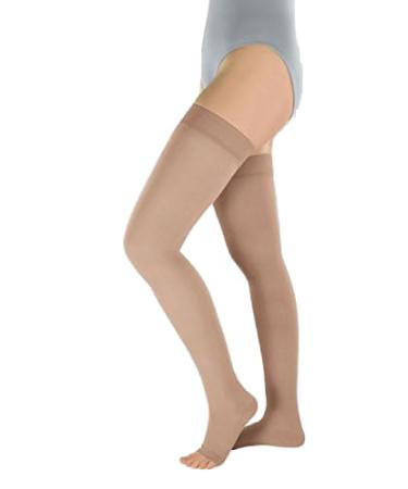 Compression stockings ag Juzo Soft 2002 size IV KKL.2 cocoa open toe with lace edge