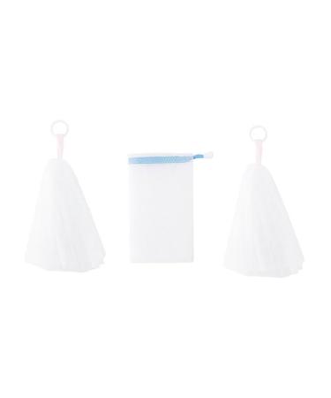 Pack of 3 drawstring bubble nets nylon mesh mesh bag bubble net for bathing and washing face