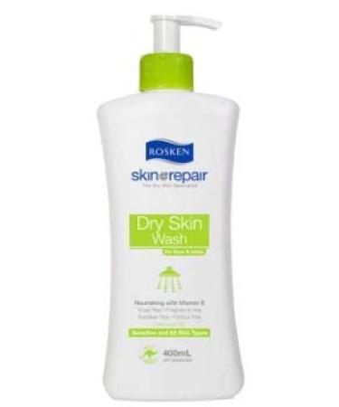 ROSKEN Dry Skin Wash 400ml -Cleanse and mosturise Your Skin Without Leaving it Dry with Rosken Skin Repair Dry Skin Wash