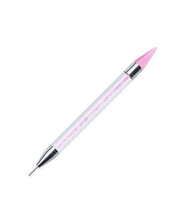 5pcs Nail Tip Pens with Double Head Crystal Pen Nail Tip Pen Chalk (Pink)