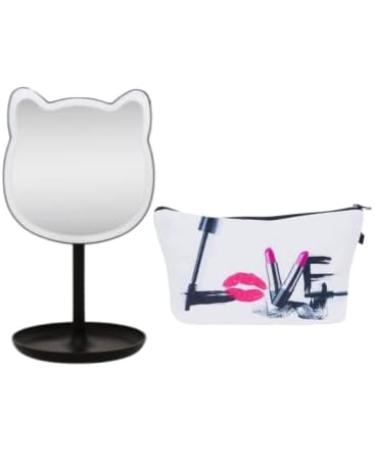 Puurrfect Cat Ears LED Makeup Mirror Gift Set for Teens with Bonus Cosmetic Case - Rosie Beaux (Pink) - Buy Online on GoSupps.com