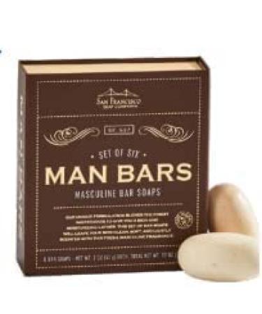 San Francisco Soap Men Soap Gift Set - 6 Manly Fragranced 2 Ounce Bars - Buy Online on GoSupps.com