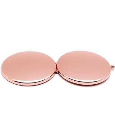 Shop Portable Rose Gold Pocket Mirror - Illuminated Travel Mini Makeup Mirror (70mm) | Retro Folding Design - Buy Online on GoSupps.com