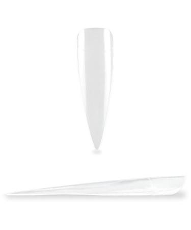 500 Stiletto TYPE II Clear Nail Tips with Adhesive - 10 Sizes | Premium ABS Formula | International Shipping - Buy Online on GoSupps.com