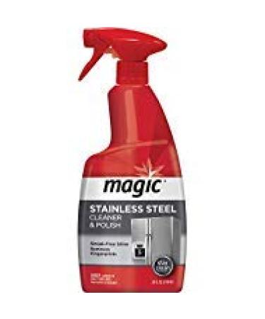 Magic Stainless Steel Cleaner - 24 Ounce - Removes Fingerprints Residue Water Marks and Grease from Appliances - Works Great on Refrigerators Dishwashers Ovens Grills
