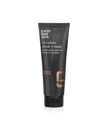 EveryMask Men's Everyday Shaving Cream 2-in-1 Charcoal Scrub 4.2 oz Tube