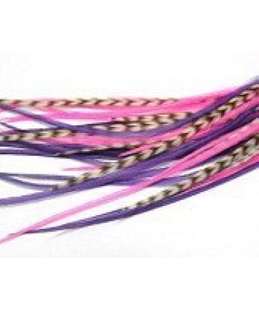 Genuine 4"- 7" Pinks & Purples Feathers for Hair Extension! 5 Feathers