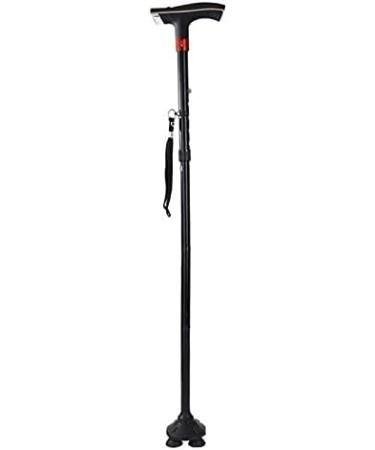 Walking Stick Elderly Folding Walking Cane Aluminum Support Crutches Telescopic Anti Slip Four Leg Adjustable Stick with LED Light SOS Alarm Bathing in Sunlight - Buy Online on GoSupps.com