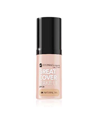 Bell Hypoallergenic Great Cover Make Up Mousse Foundation 04 Natural Tan 20g Vegan SPF 20
