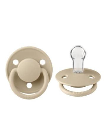 BIBS Pacifiers - De Lux Collection | BPA-Free Baby Pacifier | Made in Denmark | Set of 2 Vanilla Color Premium Soothers | Size One Size
