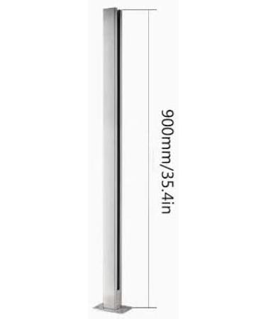 Glass Balustrade Square Post Stainless Steel Balcony Guardrail 85/90/95/100/105cm (33.4/35.4/37.4/39.3/41.3In) for Indoor Outdoor Attic Fence Stair Balcony Deck Corner Post 850mm /33.4in Mid Post 900mm/35.4in - Buy Online on GoSupps.com