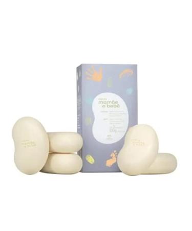 Natura - Linha Mamae e Bebe - Sabonete Relaxante em Barra Vegetal (5 x 100 Gr) - (Mom & Baby Collection - Relaxing Vegetable Bar Soap (5 x Net 3.17 Oz))