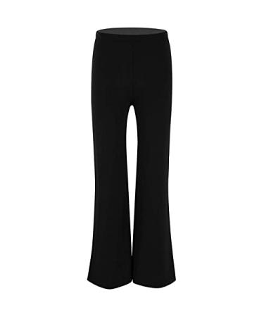 KKmeter Girls Boys' Classic Loose Boot Cut Pants Loose Jazz Latin Ballroom Salsa Yoga Tango Modern Dance Trousers Dancewear Black 8