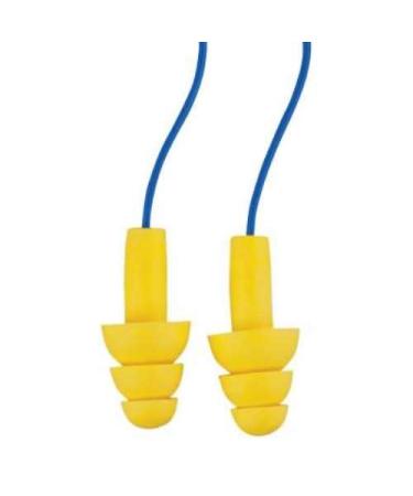 3M 340-4014 Multiple Use UltraFit Triple-Flange Elastomeric Polymer Corded Earplugs with Vinyl Cord (200 Pair Per Box)