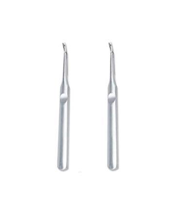 KDDOM 2 Pcs Stainless Steel Cuticle Pusher Remover Dead Skin Fork Trimmer Professional Cuticle Trimmer