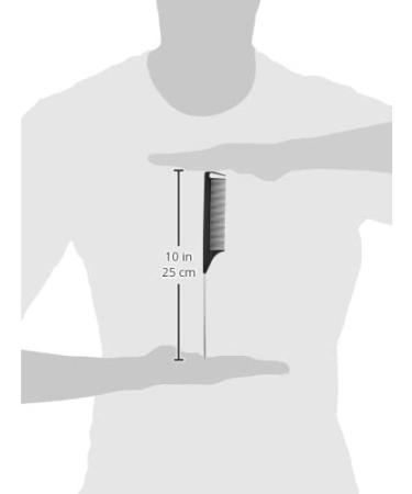 Dosso Beauty Carbon Fiber Rat Tail Comb - Metal End Styling Comb (Black) - Buy Online on GoSupps.com