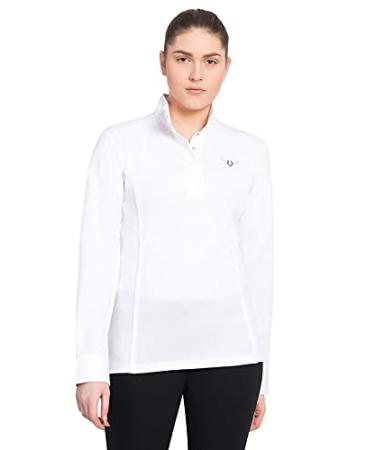 TuffRider Women's Kirby Kwik Dry Long Sleeve Show Shirt Medium White/White