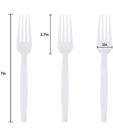 Laojbaba Disposable Plastic Forks 7-Inch White - 100 PCS Individually Wrapped Commercial Take Away Forks - Buy Online on GoSupps.com