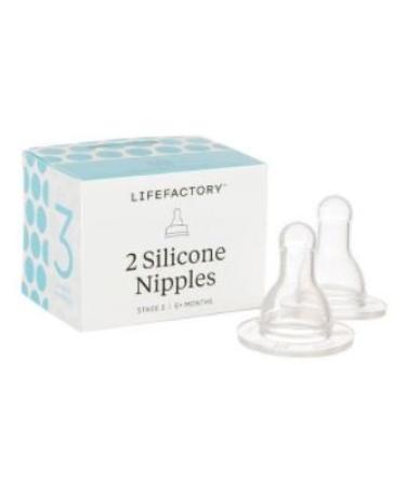Lifefactory 9oz Glass Baby Bottle 2pk Bundle with 2 Stage 3 Nipples (Grape/Raspberry) - Buy Online on GoSupps.com