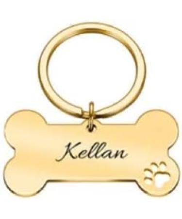 Personalized Stainless Steel Dog Bone ID Tags for Small Pets | Custom Engraved Double-Sided with Key Ring - Perfect for Puppies & Cats - Buy Online on GoSupps.com
