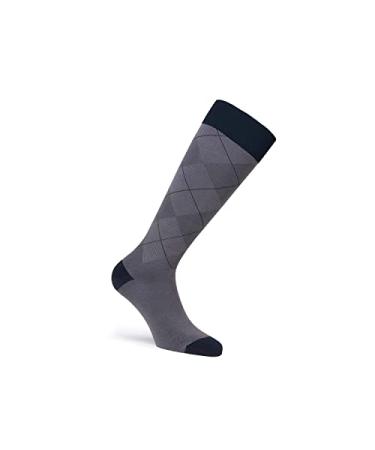 JOBST Casual Pattern Knee High Compression Socks, 20-30 mmHg, Closed Toe X-Large Regular Gunmetal Grey