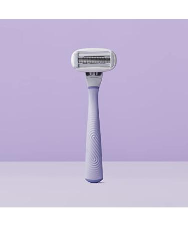 Flamingo Women's Razor Shave Set - Razor Handle, 2 Five-Blade Cartridges, Foaming Shave Gel, Shower Holder (Lilac) - Buy Online on GoSupps.com
