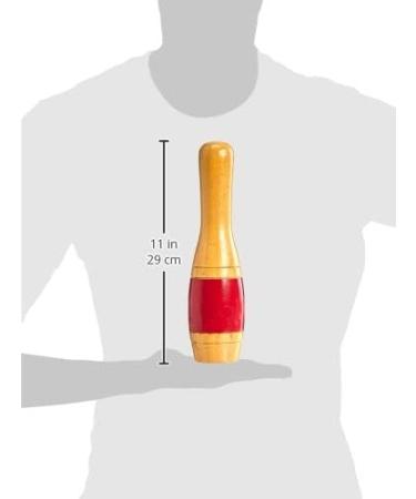 Hey! Play! Lawn Bowling Game/Skittle Ball Set - Indoor & Outdoor Fun for Toddlers, Kids & Adults - 10 Wooden Pins, 2 Balls & Mesh Bag (11 Inch) - Buy Online on GoSupps.com