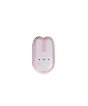 Kchycv portable sweet rabbit style multicolored mini contact liner cover gift box lentil cover with mirror women's contact lens cover (color: pink)
