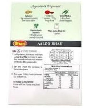  Shan Shan - Aaloo Bhaji - 50g - Pack of 4 - Buy Online on GoSupps.com