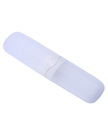 Qwertfeet Travel Toothbrush Case Stretchable Tooth Paste Holder Container Anti Bacterial Adjustable Box Transparent White