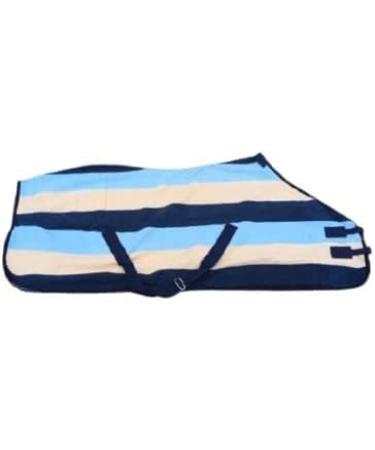 NEW Mini Shetland Horse Fleece rugs Surcingles FOAL/MINI/SHETLAND/PONY Sky Blue/Cream Stripes (3'9")