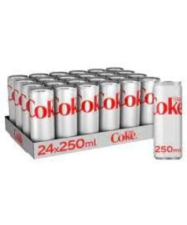 Diet Coke No Sugar Great Taste Tall Slim Cans 250ml (24 Cans (1 Case)) Cola 24 Cans (1 Case) - Buy Online on GoSupps.com