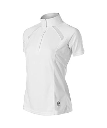 Equinavia Ingrid Womens Equestrian Short Sleeved Show Shirt with Cooling Mesh White X-Large