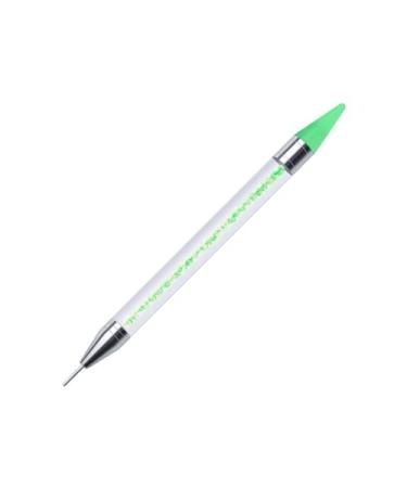 5pcs Nail Tip Pens with Double Head for Crystal Nails Nail Tip Pen Chalk (Green)