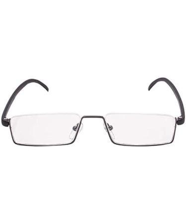 REAVEE 2 Pack Half Frame Metal Reading Glasses +2.75 Black/Blue with Portable Case - Lightweight Spring Hinge Readers for Women Men - Buy Online on GoSupps.com